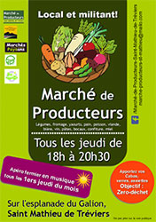 Marché de producteurs Saint Mathieu de Tréviers Herault