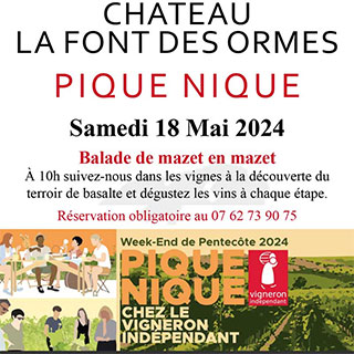 La Font des Ormes - pique nique Vigneron Indépendant
