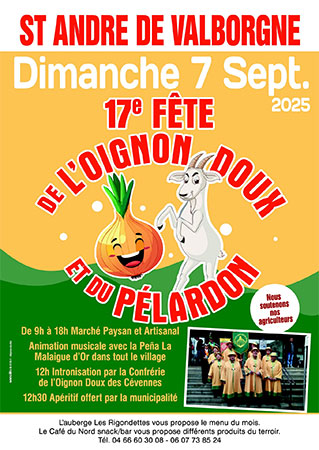 Fête de l’Oignon et du Pélardon Saint-André-de-Valborgne  Gard