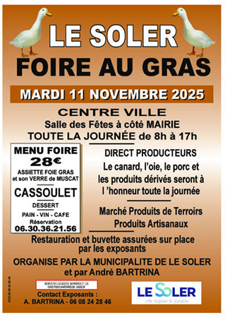 Foire au gras du Soler Pyrénées-Orientales