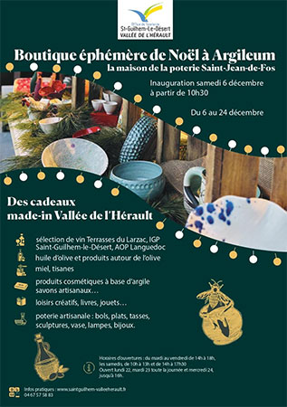 Boutique éphémère de Noël à Argileum