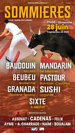 Course camarguaise Trophée des As Sommières Club Taurin Lou Carmen