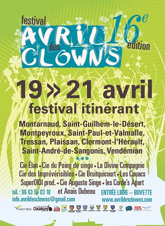 Festival Avril des Clowns - Plaissan, Vendémian, Saint-Guilhem Le Désert