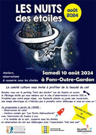 Nuit des étoiles à Fons OUtre Gardon- Gard