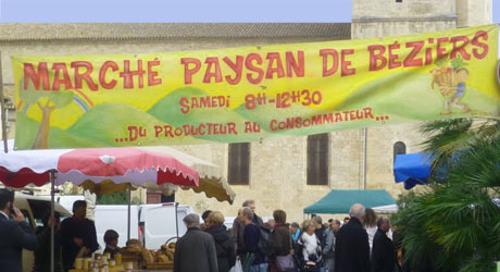 Marché Paysan - Place de la Madeleine - Béziers - Hérault.