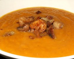 Soupe de courges aux marrons