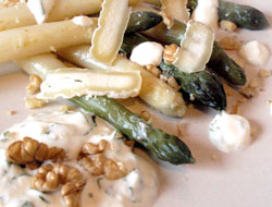 Asperges sauce au Pélardon