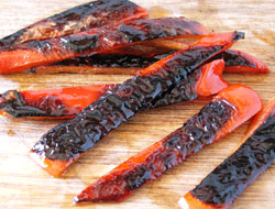 Anchois marinés griller les poivrons